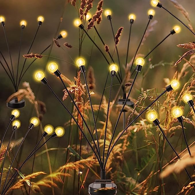 2 Pack Solar Powered Firefly Lights Waterproof, Solar Starburst Swaying Lights When Wind Blows, Solar Outdoor Decor Lights for Garden, Landscape, Pathway, Yard, Deck, Patio(Warm White) 2 Pack Solar Powered Firefly Lights Waterproof, Solar Starburst Swaying Lights When Wind Blows, Solar Outdoor Decor Lights for Garden, Landscape, Pathway, Yard, Deck, Patio(Warm White)
